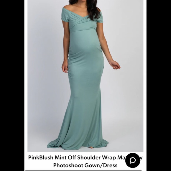 PinkBlush Mint Wrap Maternity Photoshoot Gown - Picture 2 of 3